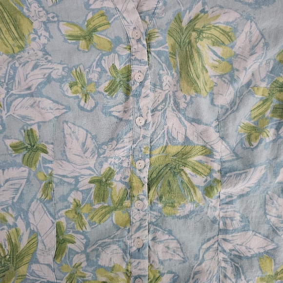 JM Collection 100% Linen Floral Button Front Shirt Women’s Plus 18W Resortwear - Picture 10 of 16